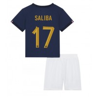 Echipament fotbal Franţa William Saliba #17 Tricou Acasa Mondial 2022 pentru copii maneca scurta (+ Pantaloni scurti)